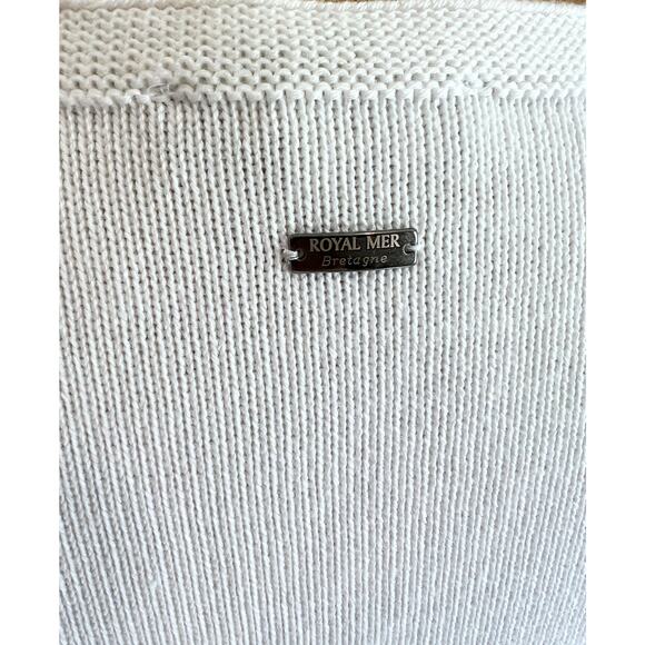 Never Worn Royal Mer White Nautical Knit Sweater Made in France Sz 38 Small - Picture 8 of 9